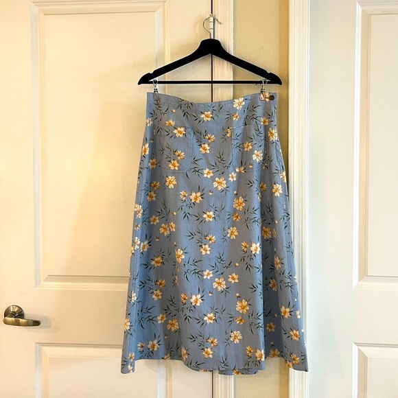 Liz Claiborne Dresses & Skirts - 🌼 Vintage Liz Claiborne Linen Maxi Floral Skirt ,  in Size: 12 ✨